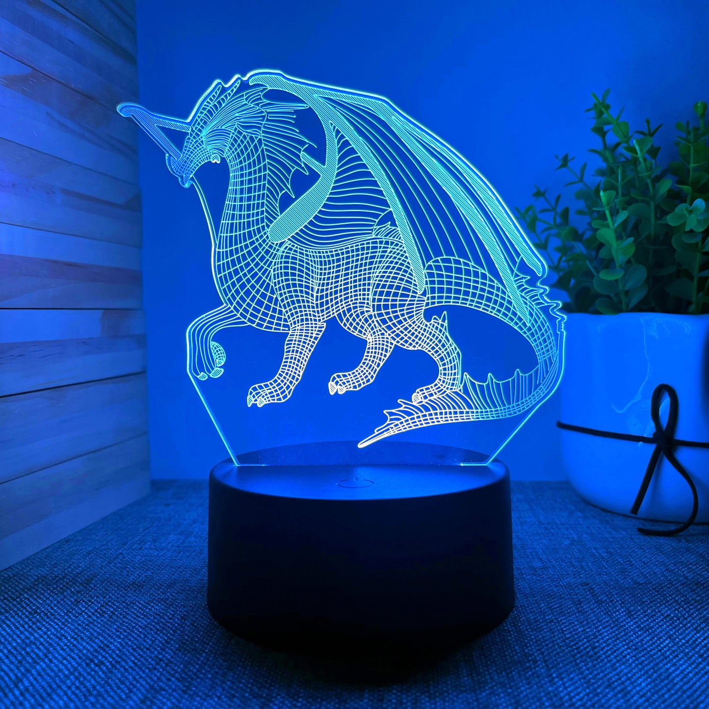 Dino-mite 3D Night Light: Touch Remote Control Desk Lamp with 7/16 Color Options for Kids' Room Decor and Perfect Birthday or Christmas Gift
