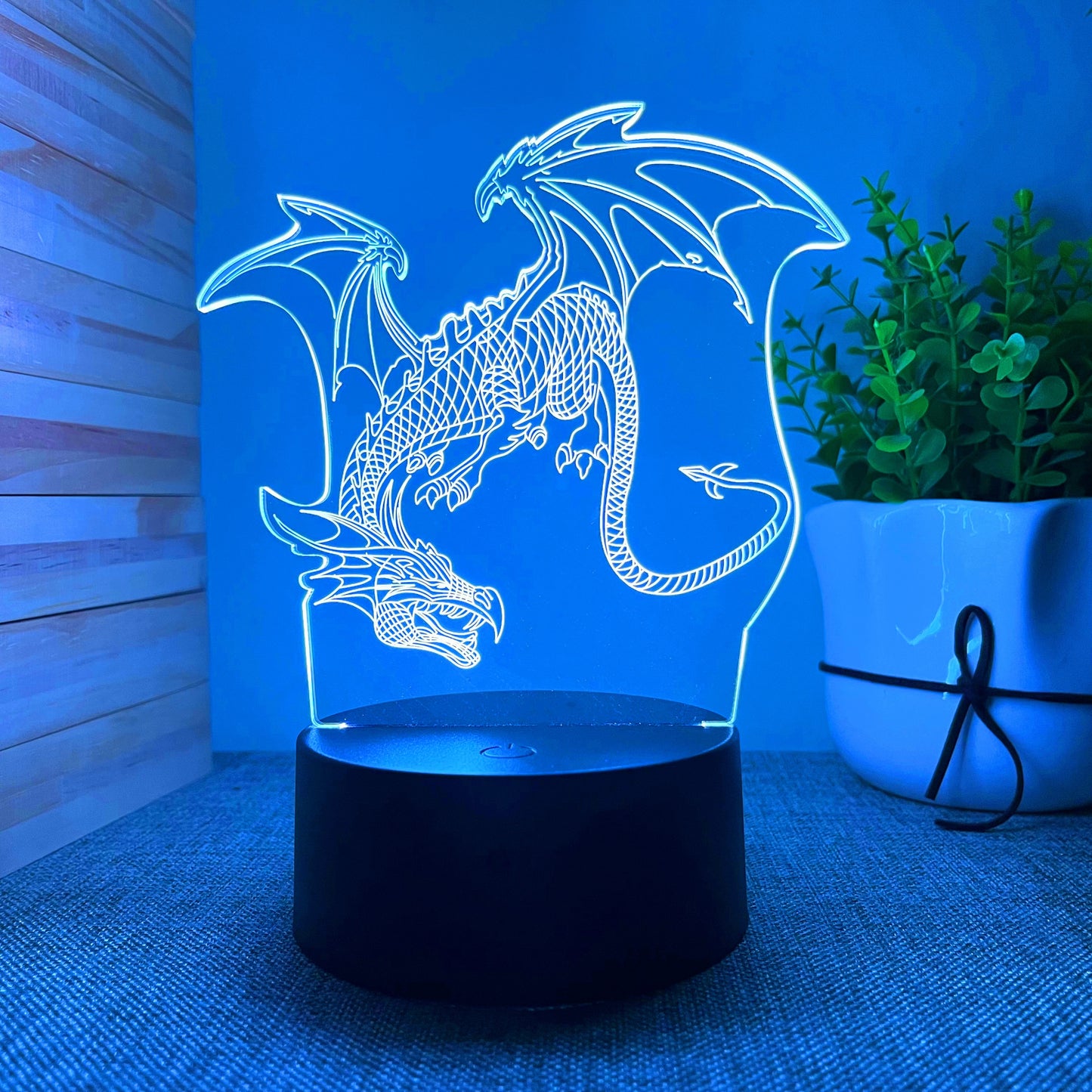 Dino-mite 3D Night Light: Touch Remote Control Desk Lamp with 7/16 Color Options for Kids' Room Decor and Perfect Birthday or Christmas Gift